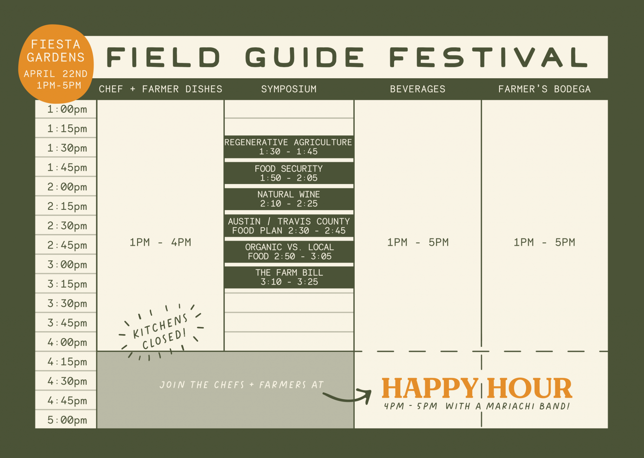 Schedule Field Guide Festival